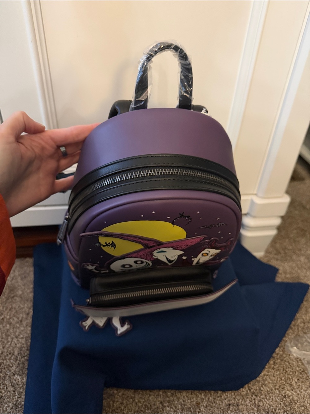 Disney Loungefly Nightmare Before Christmas Lock Character Mini Backpack - Purpl - Picture 6 of 8
